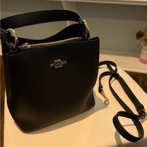 Coach Black Leather Women's bucket Bag